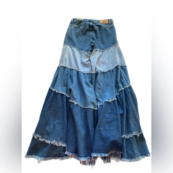 We The Free Dreamscape Tiered Denim Wide Leg size 25 NWT - Picture 13 of 14